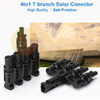 T Branch 5 To 1  Solar Panel Pv Cable Connector Double Seal Ring For Solar Panel